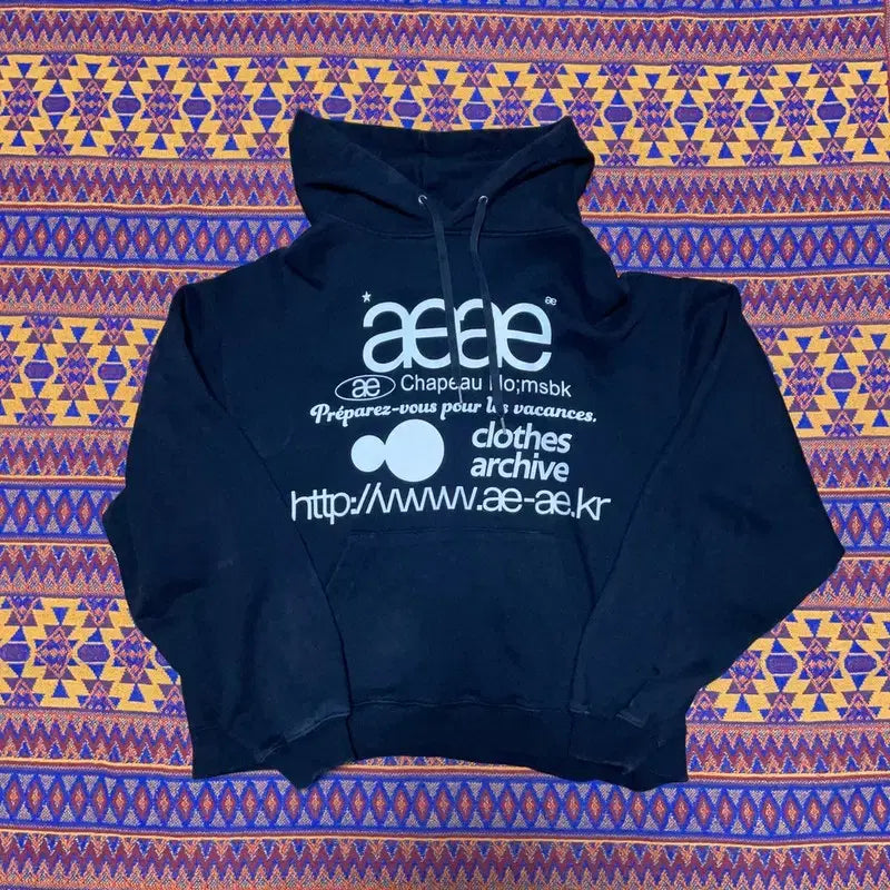 [BUNJANG] aeae Web Logo Printed Hoodie / [95] aeae 에이이에이이 웹로고 프린팅 후드티