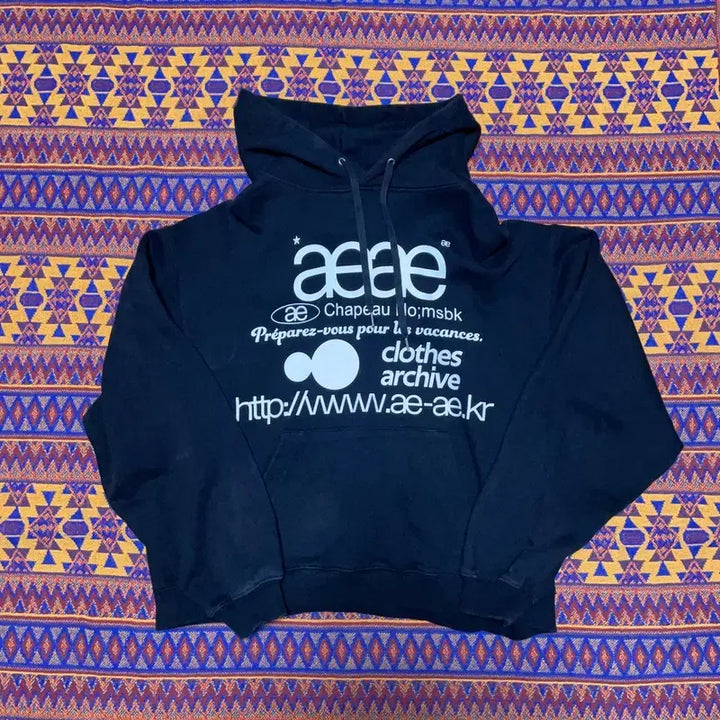 [BUNJANG] aeae Web Logo Printed Hoodie / [95] aeae 에이이에이이 웹로고 프린팅 후드티