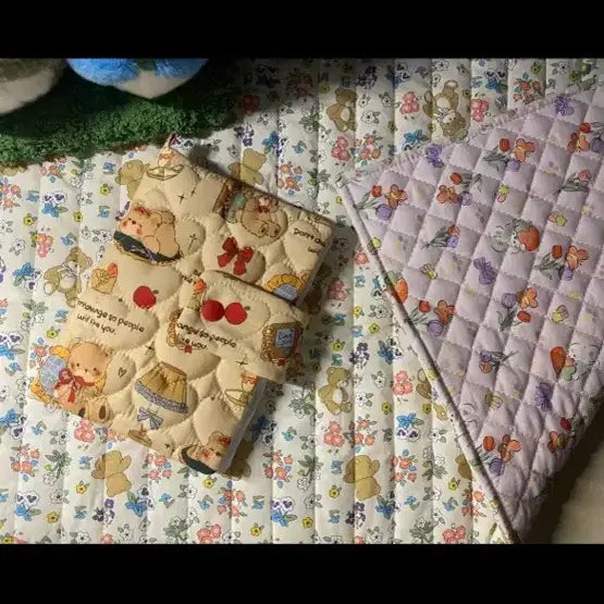 [BUNJANG] Bear Dessert Book Cover (A6/B6/A5) - Size Adjustable / 새상품 곰돌이 디저트 북커버 a6 b6  a5 다이어리커버 크기조절 가능