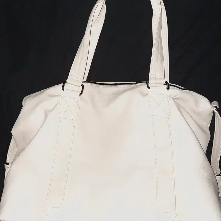 [SOLD OUT] [이번달 할인상품] 화이트 아이보리 가죽 숄더백 보부상가방 보부상백