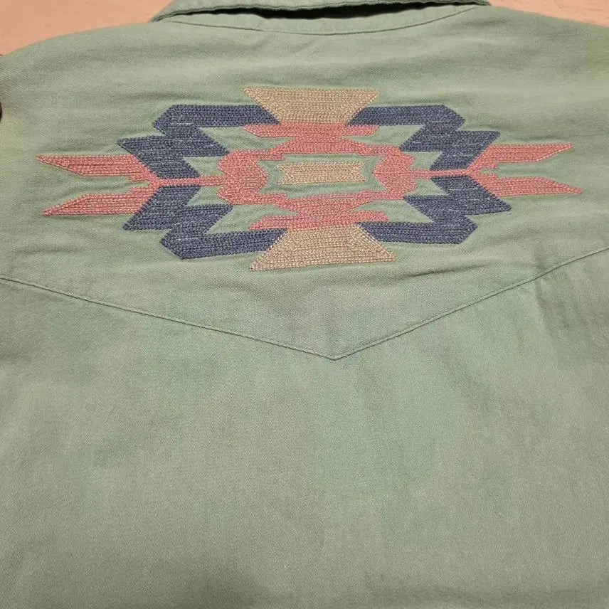 [BUNJANG] RRL Denim Patch Western Denim Shirt / RRL 랄프로렌 / 데님 패치 웨스턴 데님 셔츠 / XXL