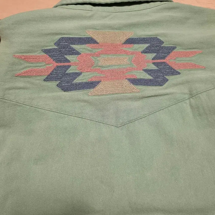 [BUNJANG] RRL Denim Patch Western Denim Shirt / RRL 랄프로렌 / 데님 패치 웨스턴 데님 셔츠 / XXL