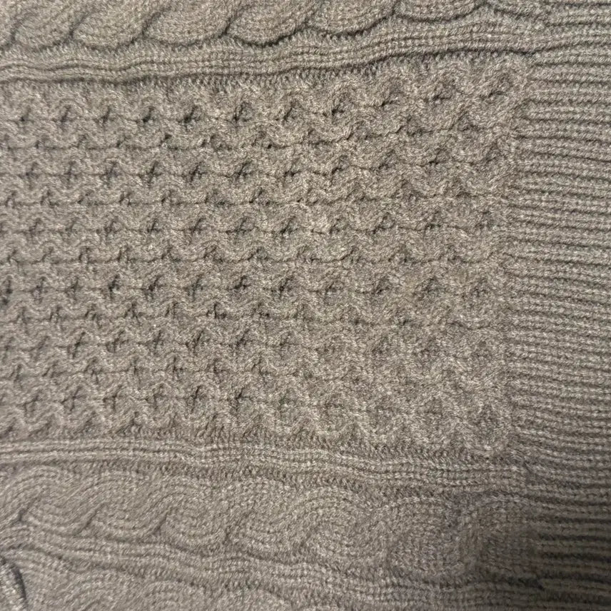 [BUNJANG] Brown Cable Knit Crop Sweater / 브라운 꽈배기 크롭 니트