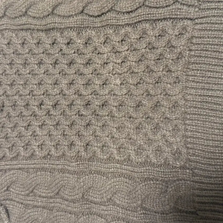 [BUNJANG] Brown Cable Knit Crop Sweater / 브라운 꽈배기 크롭 니트