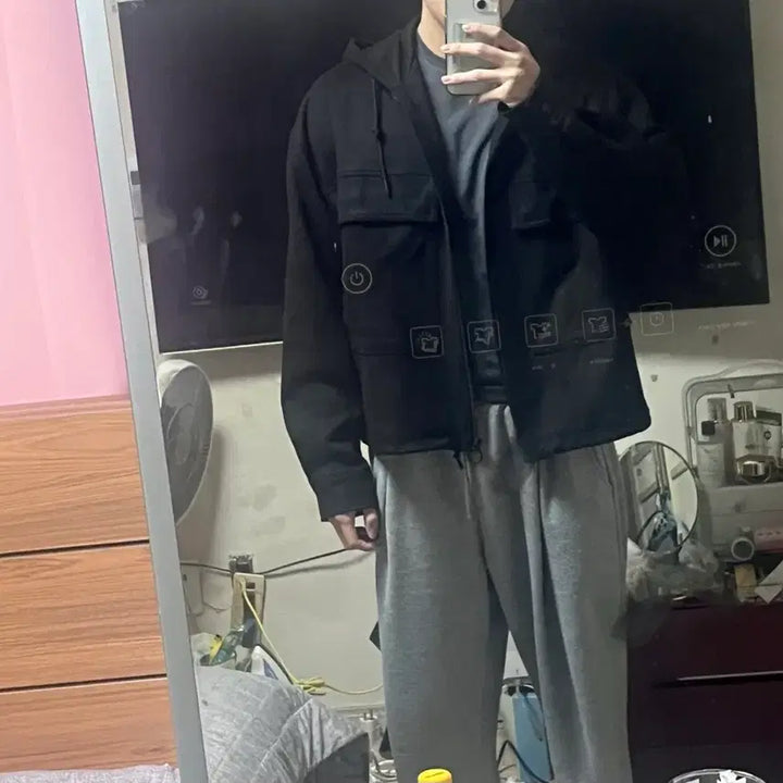 [BUNJANG] ZARA Suede Hooded Zip-Up Jacket L / 자라 스웨이드 후드집업L