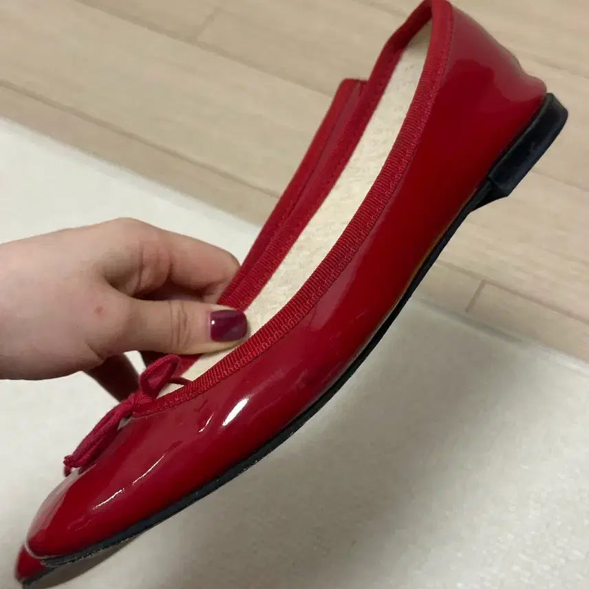 [BUNJANG] Repetto Patent Leather Ballet Flats (Size 37) / 레페토 레드유광 37