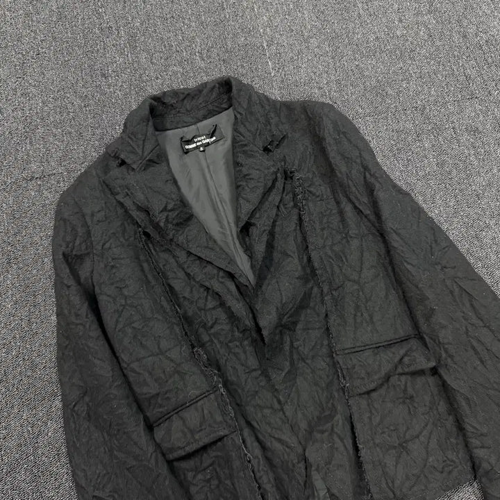 [BUNJANG] Tricot Comme des Garcons Layered Wrinkle Jacket / 트리콧 꼼데가르송 레이어드 링클 자켓