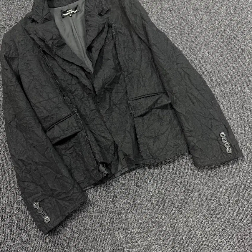 [BUNJANG] Tricot Comme des Garcons Layered Wrinkle Jacket / 트리콧 꼼데가르송 레이어드 링클 자켓