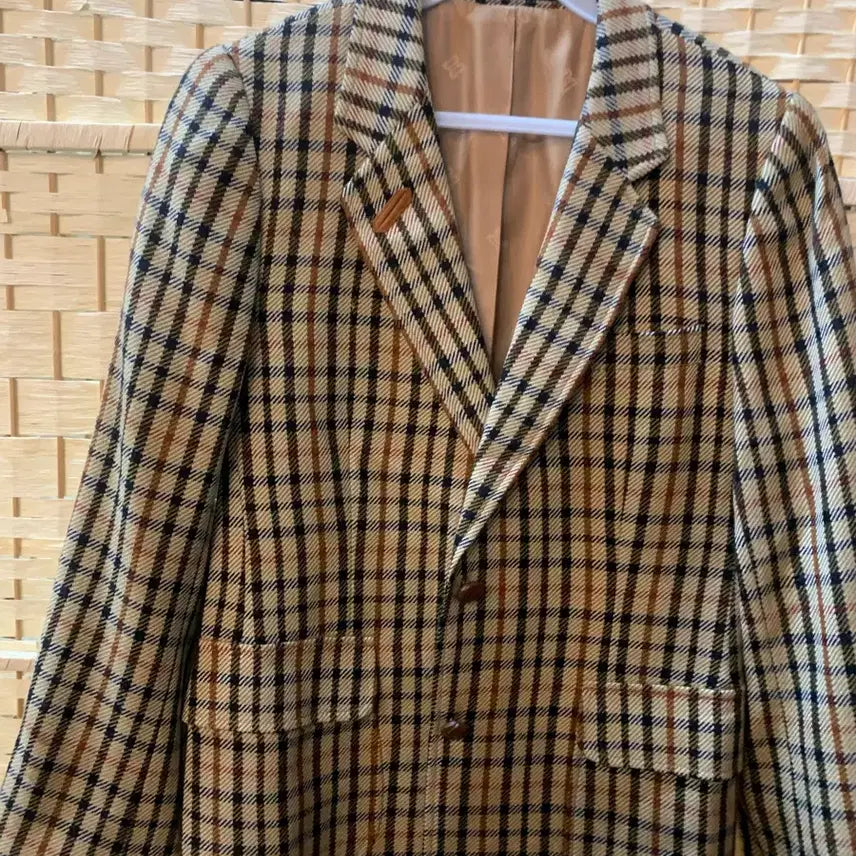 [BUNJANG] Daks Checkered Jacket & Pants Brown Set / 닥스 체크무늬 자켓 과바지 브라운계열
