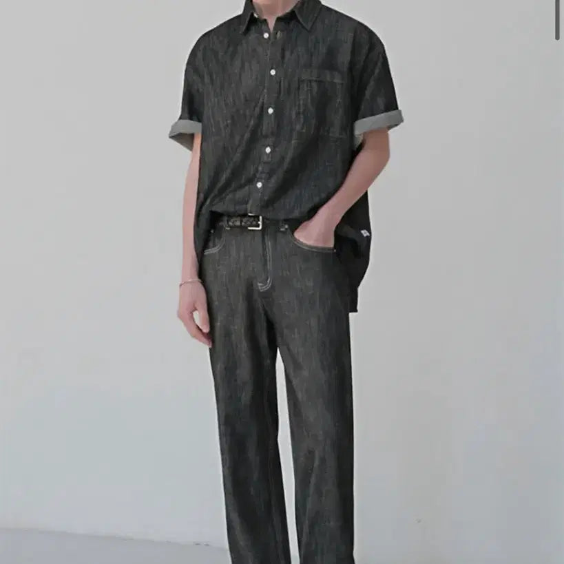 [BUNJANG] Urban Dress Denim Set (Shirt, Shorts, Pants) / 어반드레스 데님 반팔 셔츠/반바지/긴바지 셋업 새상품