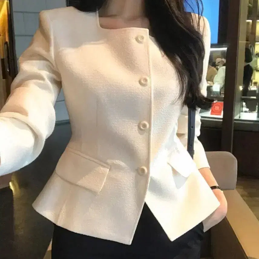 [BUNJANG] RENN Square Tweed Jacket / 렌느 스퀘어 트위드 자켓