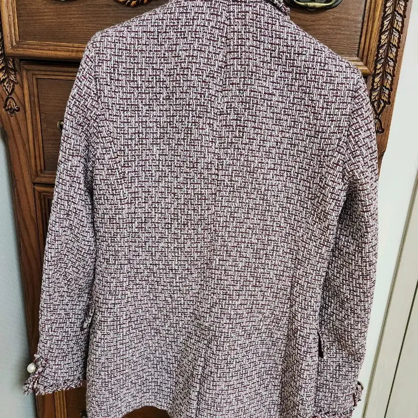 [BUNJANG] Sinequanone Tweed Double Jacket / 시네쿠아논 트위드 자켓 와인컬러 진주버튼 더블자켓