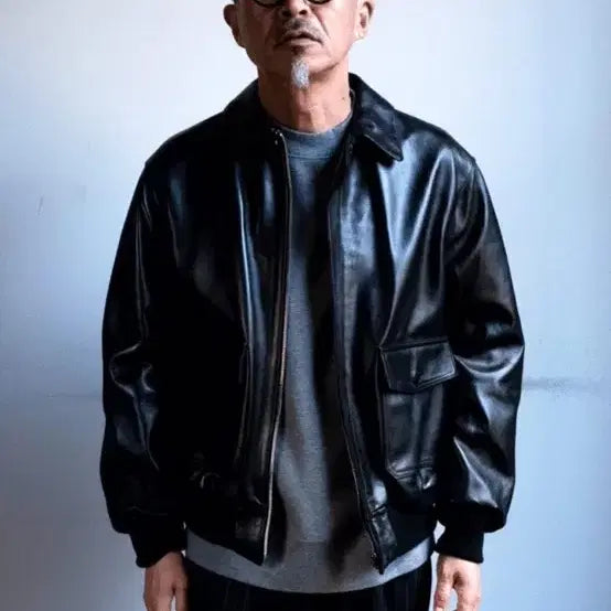 [BUNJANG] LOEFF A-2 Leather Jacket (Black, Size S) / LOEFF A-2 레더자켓 블랙 1 사이즈/S 유니섹스제품