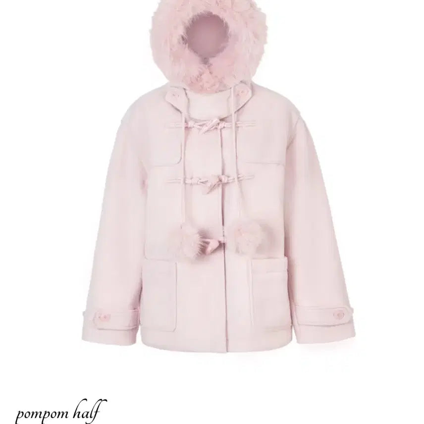[BUNJANG] IDANG Pom Pom Half Coat / 아이당 폼폼 하프 코트 새상품