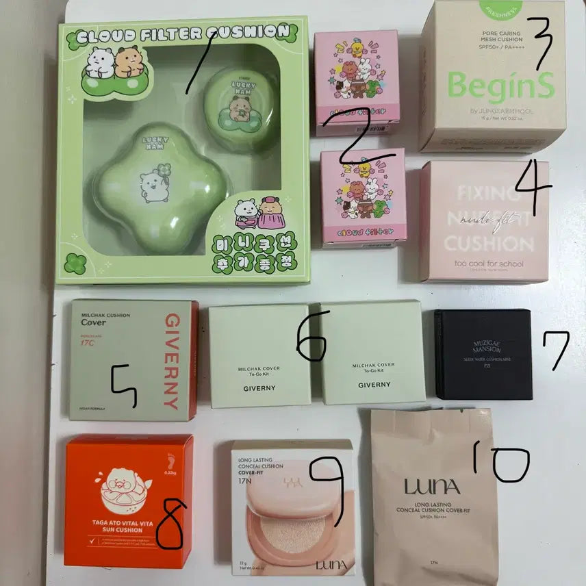 [BUNJANG] Assorted Cushion & Powder Compact / ₩3,900~ 정샘물 지베르니 에뛰드 투쿨포스쿨 무지개맨션 루나 쿠션
