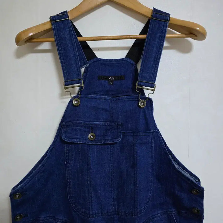 [BUNJANG] Denim Rolled-Up Overalls Jumpsuit / 여성의류 데님 롤업 청 오버롤 멜빵 바지 점프수트