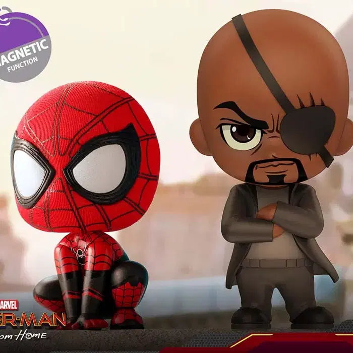 [BUNJANG] Hot Toys Spider-Man &amp; Nick Fury Cosbaby Figure / [개봉전시]핫토이 코스베이비 파프롬홈 스파이더맨&amp;닉퓨리 피규어