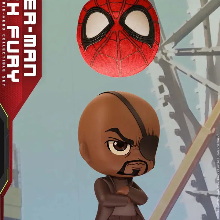 [BUNJANG] Hot Toys Spider-Man &amp; Nick Fury Cosbaby Figure / [개봉전시]핫토이 코스베이비 파프롬홈 스파이더맨&amp;닉퓨리 피규어