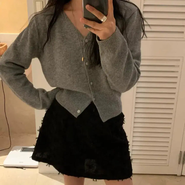 [BUNJANG] Wellow Gray Cardigan / 웰로우 가디건 그레이