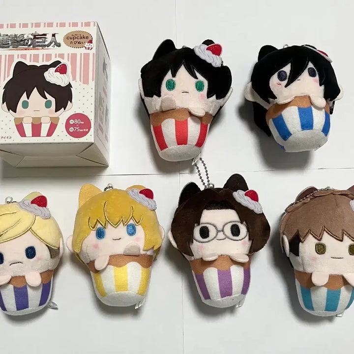 [BUNJANG] Attack on Titan Tapinue Plush Set / (세트가격) 진격거 컵케이크 타피누이 에렌 미카사 엘빈 아르민 한지 쟝