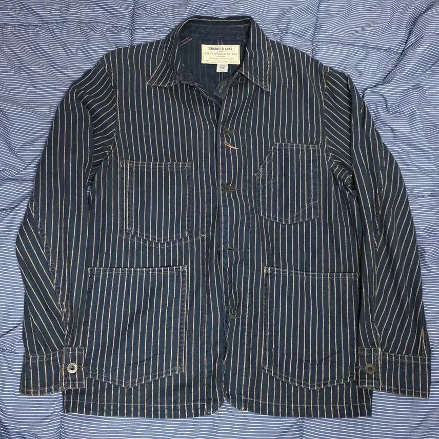 [BUNJANG] RRL Indigo Dot Stripe Twill Engineer Coat / 더블알엘 인디고 도트 스트라이프 트윌 엔지니어 코트