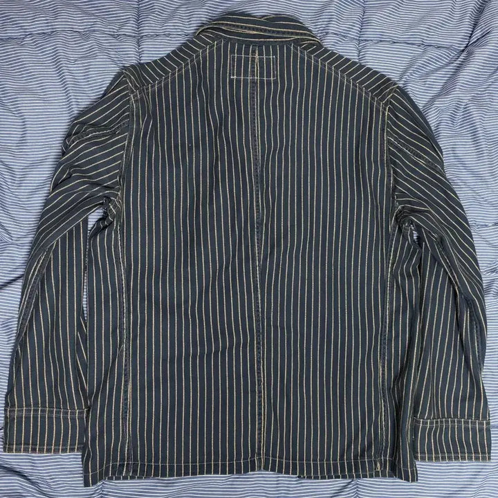 [BUNJANG] RRL Indigo Dot Stripe Twill Engineer Coat / 더블알엘 인디고 도트 스트라이프 트윌 엔지니어 코트