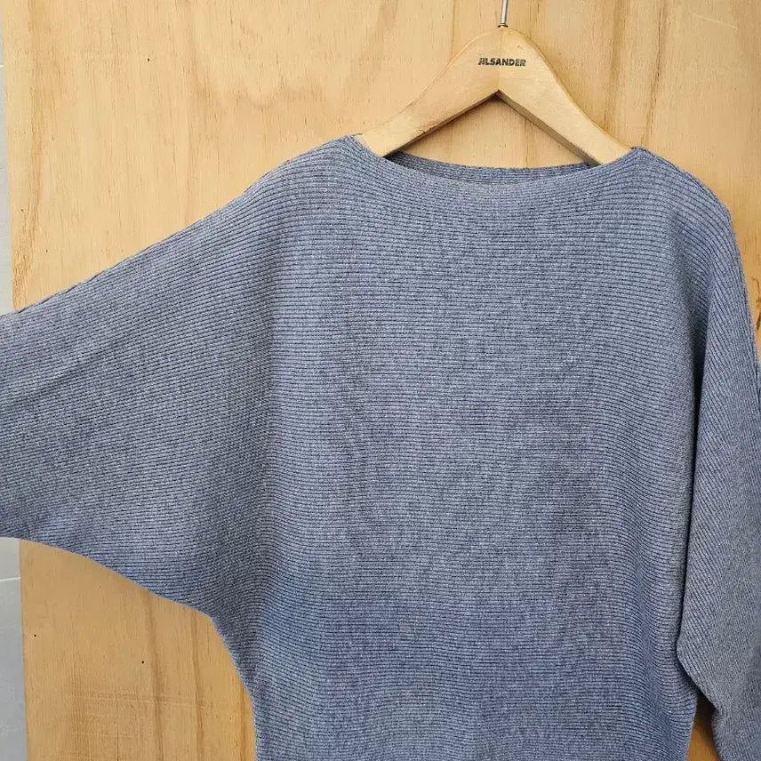 [BUNJANG] Basic Boat Neck Batwing Knit Top / 보트넥 가오리 골지니트 (새옷) 그레이