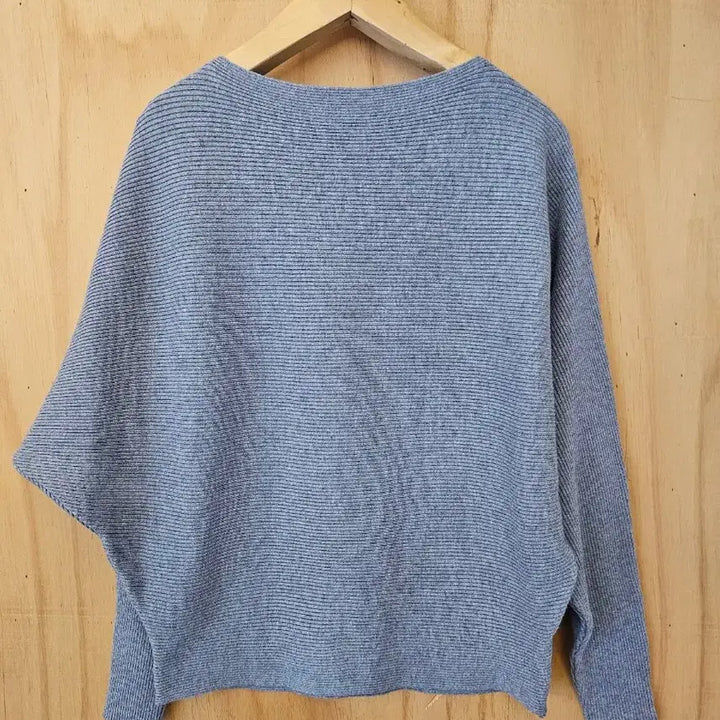 [BUNJANG] Basic Boat Neck Batwing Knit Top / 보트넥 가오리 골지니트 (새옷) 그레이