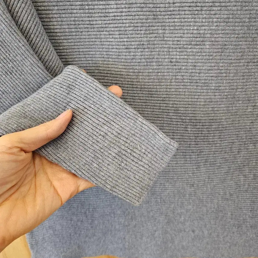 [BUNJANG] Basic Boat Neck Batwing Knit Top / 보트넥 가오리 골지니트 (새옷) 그레이