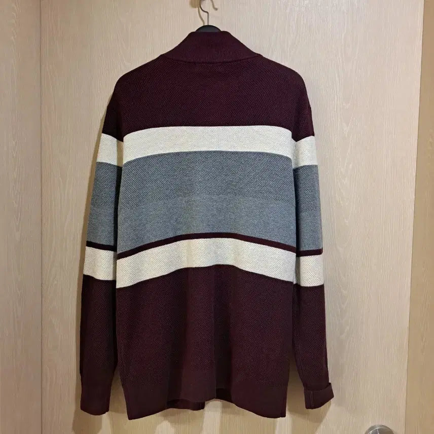 [BUNJANG] Hazzys Multi-Stripe Zip-up Cardigan (Size 105) / 헤지스 멀티 스트라이프 집업 가디건사이즈100