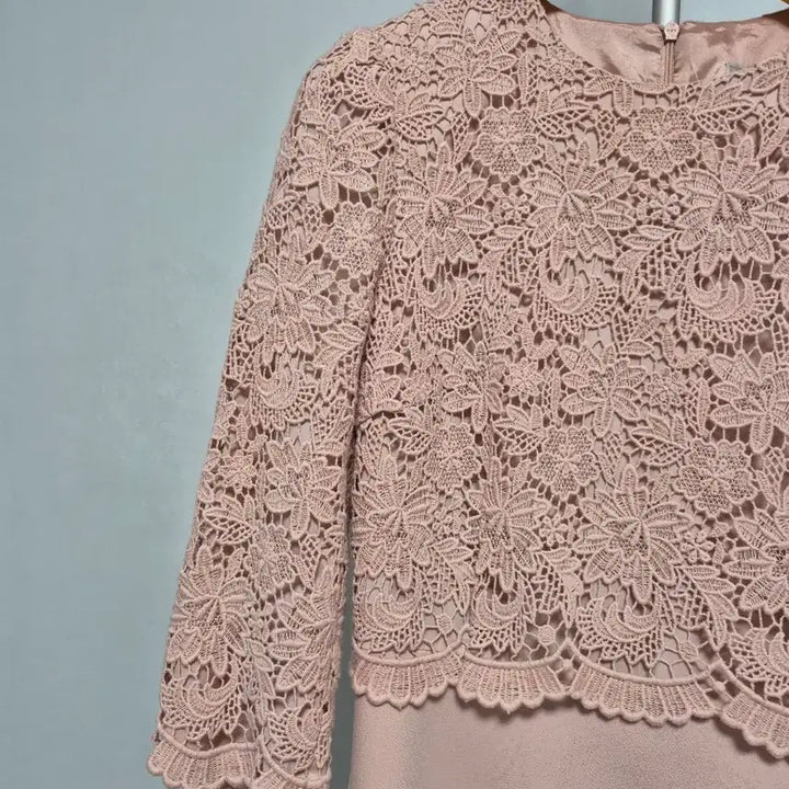 [BUNJANG] Leni & Bone Pink Lace Flare Dress / 레니본핑크 레이스 플레어 원피스