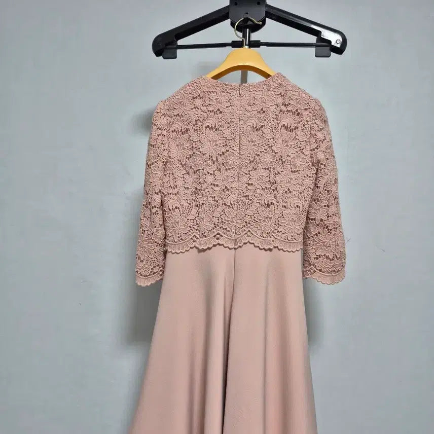[BUNJANG] Leni & Bone Pink Lace Flare Dress / 레니본핑크 레이스 플레어 원피스