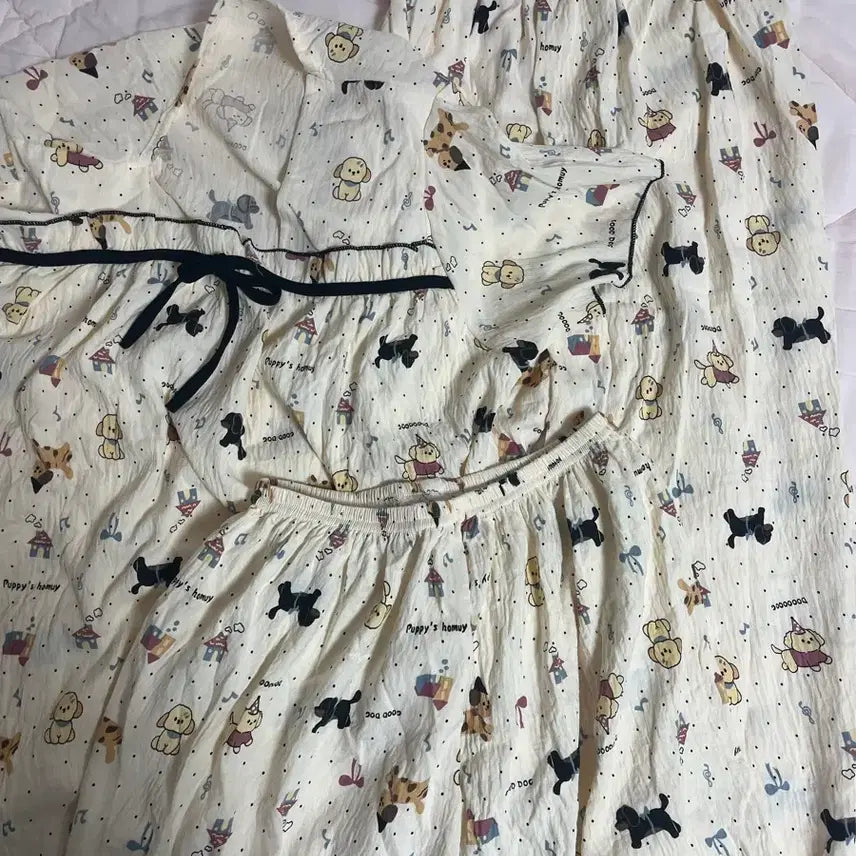 [BUNJANG] Dog Pajama 3-Piece Set (Short Sleeve Top, Long Pants, Shorts) / 새상품) 강아지 잠옷 3종 세트 ( 반팔 / 긴바지 / 반바지 )