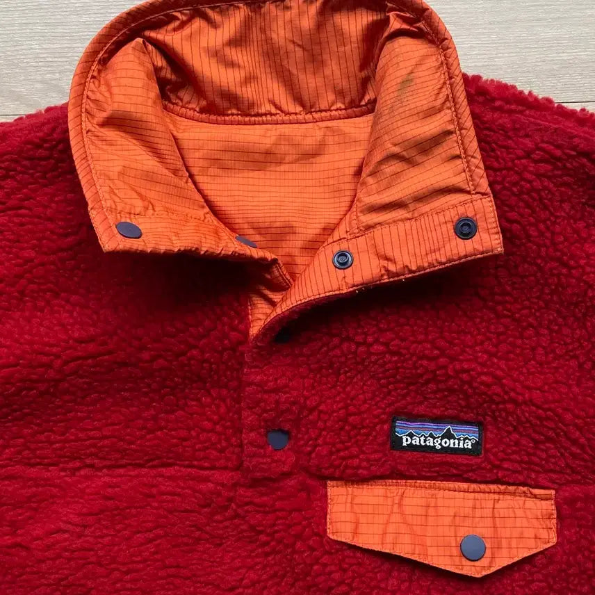 [BUNJANG] Patagonia Glissade Red Orange Deep Pile Kids Jacket / 파타고니아 글리세이드 레드 오렌지 딥파일 키즈