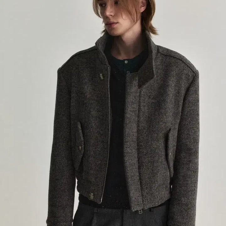 [BUNJANG] Waveness Highneck Jacket Grey / [2] 웨이비니스 하이넥 자켓 그레이