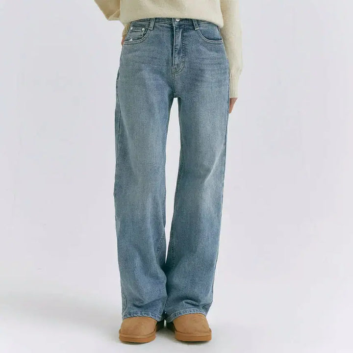 [BUNJANG] Roem Denim Wide Leg Pants Size 67 (26) / (새상품) 로엠 기모 와이드 바지 데님 청바지 67 (26)사이즈