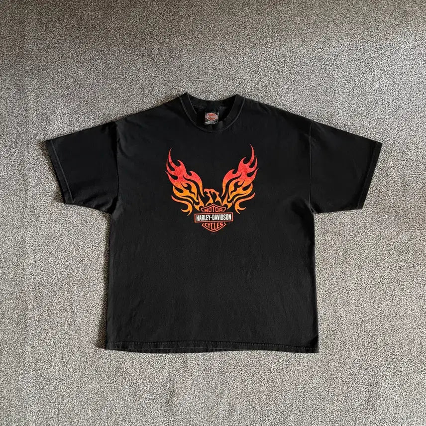 [BUNJANG] Vintage Harley-Davidson Flame T-Shirt XL / 빈티지 할리데이비슨 플레임 티셔츠