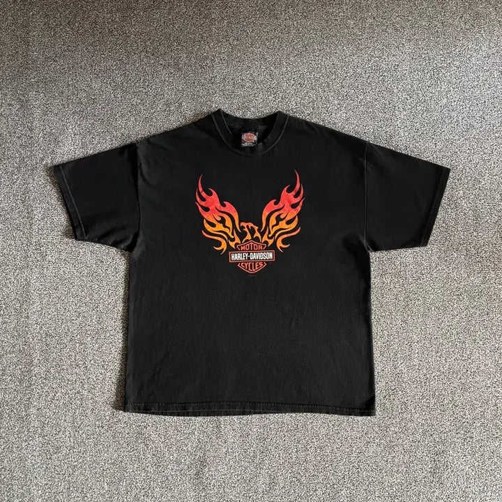 [BUNJANG] Vintage Harley-Davidson Flame T-Shirt XL / 빈티지 할리데이비슨 플레임 티셔츠