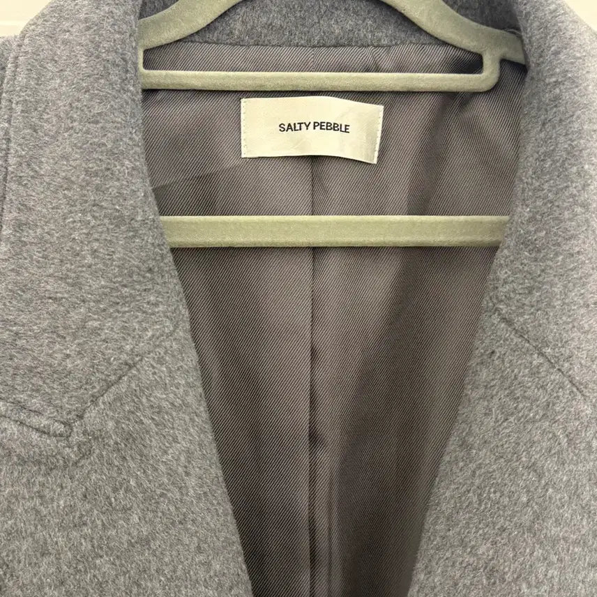 [BUNJANG] Solti Pebble Knit Combo Long Coat (Gray) / 솔티페블 니트 콤비 소매 롱코트 그레이