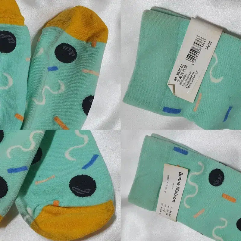 [BUNJANG] Bonne Maison Check Dot Pattern Socks / 그린 블루 브라운 체크 도트 아이 Bonne Maison 본메종 양말