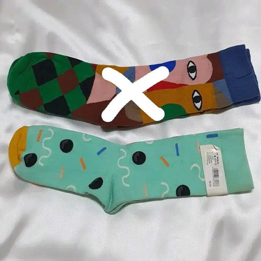 [BUNJANG] Bonne Maison Check Dot Pattern Socks / 그린 블루 브라운 체크 도트 아이 Bonne Maison 본메종 양말