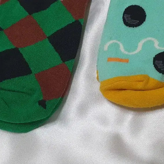 [BUNJANG] Bonne Maison Check Dot Pattern Socks / 그린 블루 브라운 체크 도트 아이 Bonne Maison 본메종 양말