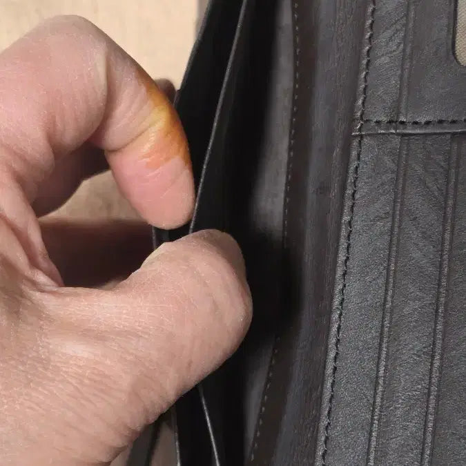 [BUNJANG] Leather Crocodile Bifold Wallet / 악어 가죽 반지갑 브라운