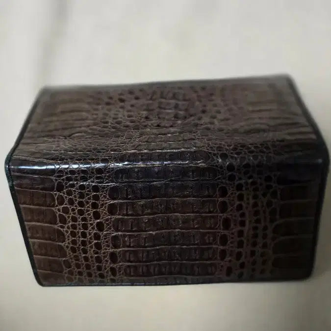 [BUNJANG] Leather Crocodile Bifold Wallet / 악어 가죽 반지갑 브라운