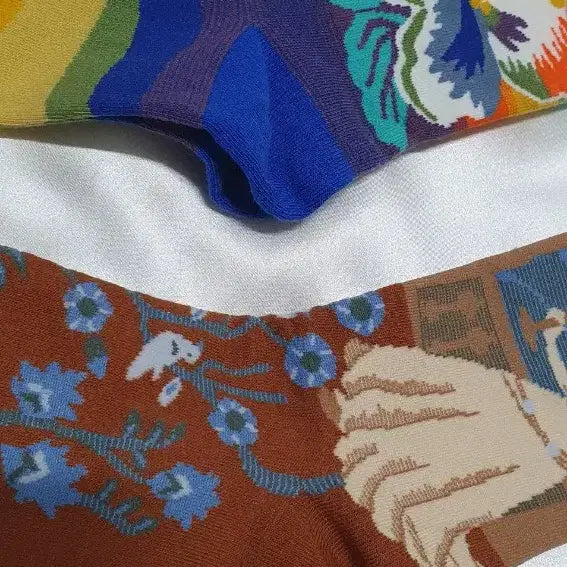 [BUNJANG] Bonne Maison Flower Pattern Socks / 오렌지 퍼플 블루 플라워 소녀  Bonne Maison 본메종 양말