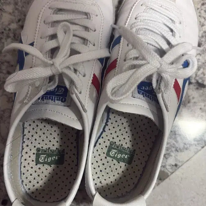 [BUNJANG] Onitsuka Tiger Mexico 66 White Blue Red Sneakers / 오니츠카타이거 멕시코66 흰파빨 235
