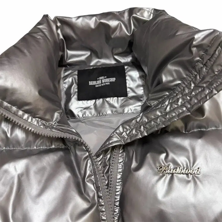 [BUNJANG] BADBLOOD Detachable Sleeve Silver Puffer Jacket / BADBLOOD 디테쳐블 슬리브 실버 푸퍼