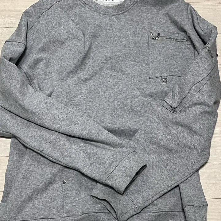 [BUNJANG] Trimming Bird Multi Pocket Sweatshirt (Gray) / 트리밍버드 멀티 포켓 맨투맨 (gray)