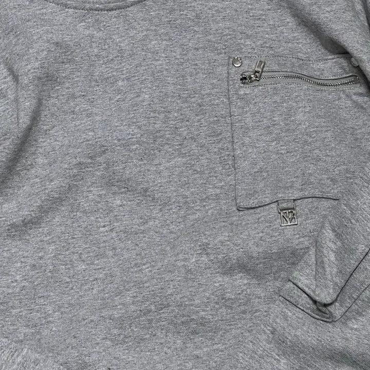 [BUNJANG] Trimming Bird Multi Pocket Sweatshirt (Gray) / 트리밍버드 멀티 포켓 맨투맨 (gray)
