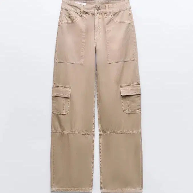[BUNJANG] ZARA Mid-Rise Cargo Pants Beige / 자라 ZARA 미드 라이즈 카고 팬츠 베이지